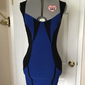 Black and Royal Blue Mini Dress
